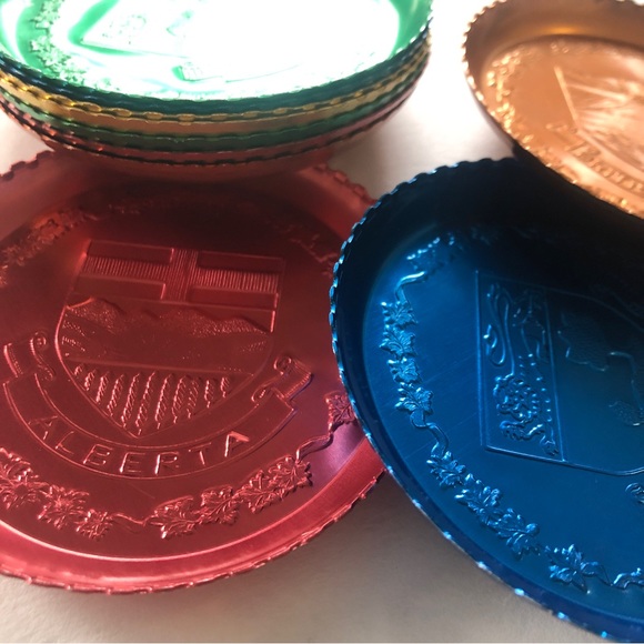 Canadian Provinces Coats of Arms Coasters Set of 10 Mid-Century Era Multicolored - Picture 5 of 15